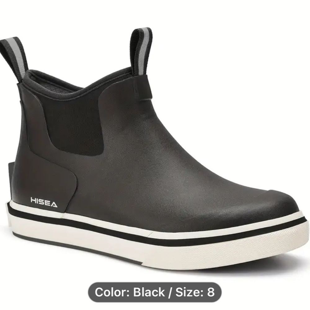 NIB HISEA Men's Deck Boots Saltwater Fishing Waterproof Ankle Rain